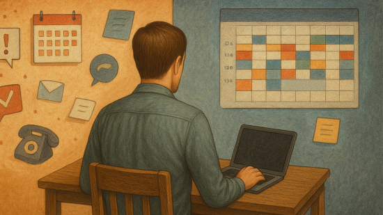 Prioritising tasks and blocking out time to complete them improves productivity