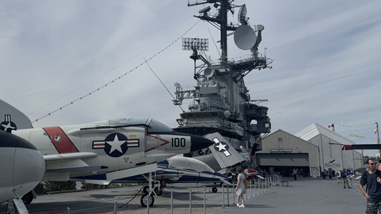 A view of the Intrepid Museum's flight deck, facing away from Manhattan and towards New Jersey