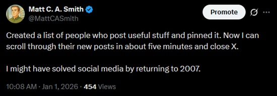MattCASmith post describing how to circumvent the X algorithm with lists